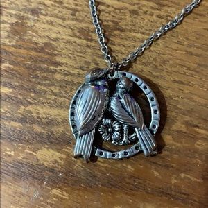 Silver Love Birds Necklace